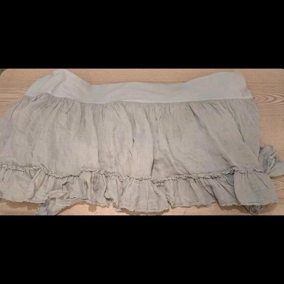 Bella Notte Linen Whisper Crib Skirt In Sterling Silver NWOT - Picture 3 of 7